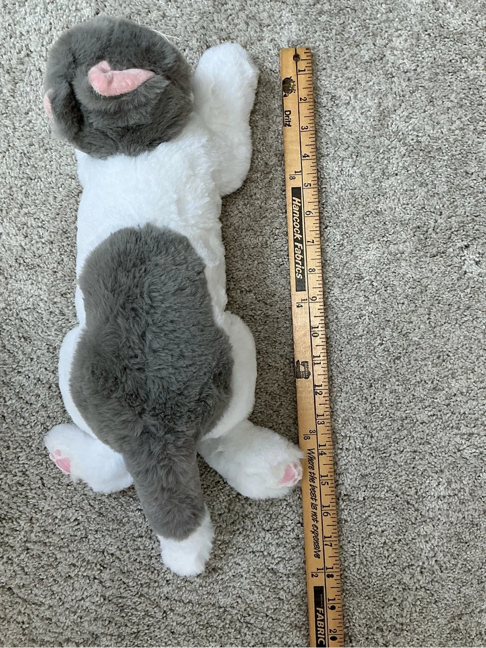 LITTLE CUCU Gray & White Cat Plush Stuffed Animal